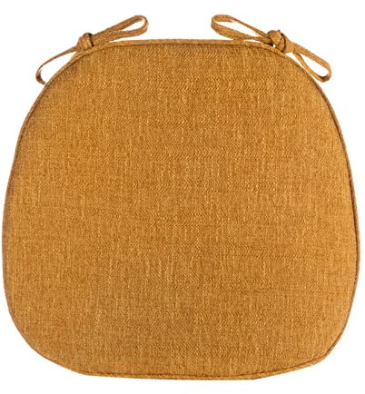 Yadlan Sitzkissen 40x40 Outdoor, Stuhlkissen Halbrund Landhausstil, Sitzpolster Stuhl, Waschbar Sitzkissen Esszimmerstuhl Oval, Sitzkissen KüChenstuhl mit Abnehmbarem Bezug Gelb