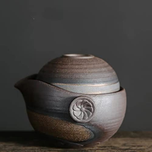 VIXDA Japanischer Stil Keramik Teekanne Kung Fu Gaiwan Grobe Keramik Wasserkocher Wasserbecher Tragbare Reise-Tee-Sets Büro Teetasse Drinkware