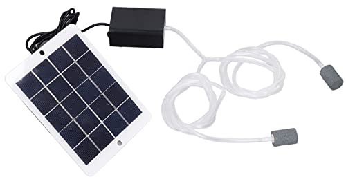Jinyi Pompe à Air à Oxygène Solaire 3W, Aérateur D'étang Solaire, Pompe D'aérateur de Poisson avec Deux Sorties pour Fontaine Solaire, étang à Poissons, Aération D'étang, Culture Hydroponique