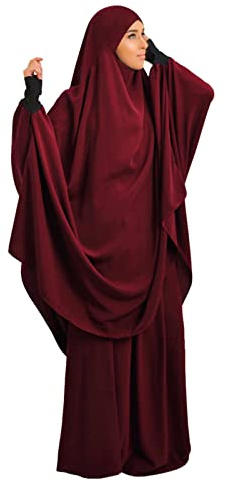MANYMANY Muslimisches Gebetskleid für Frauen Islamisches Gebetskleid in voller Länge Hijab Robe zweiteiliges Abaya Ramadan Kleid