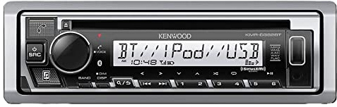 Kenwood KMR-D382BT Car & Marine Stereo - Single Din, Bluetooth Audio, CD USB MP3, Aux in, AM FM Radio SiriusXM Ready, Weatherproof, Multi Color Illumination (Renewed)