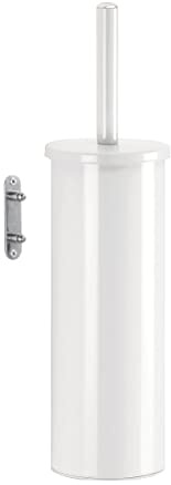 GEDY Taipei Brosse WC Murale en Acier Inoxydable, Couleur Blanche, Dimensions 37,7 x 9,1 x 10 cm et Poids 0,394 kg