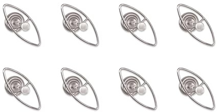 HAKU Wandgarderobe 8er Set edelstahloptik, Metall - Maße: B 15 cm x H 6 cm x T 12 cm, Style: Modern