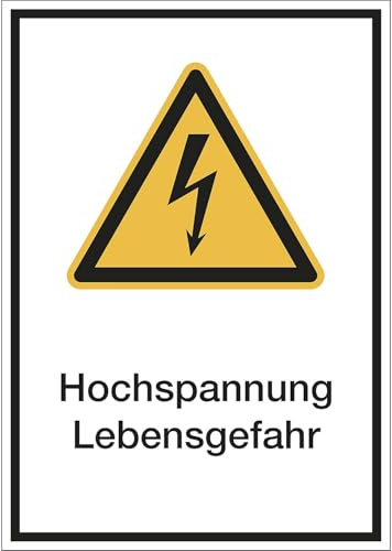 kaiserkraft | Kombischilder mit Text für Warnkennzeichen | Hochspannung Lebensgefahr | VE 10 Stk | Kunststoff | LxH 210 x 297 mm