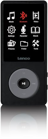 Lenco Xemio-860BK - MP3/MP4-Spieler mit Bluetooth und 8 GB internem Speicher - Schwarz