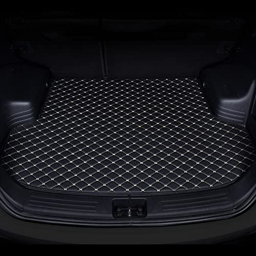 Auto Kofferraum Matte Kofferraummatten für Geely für Geometrie-Kofferraummatten Custom Auto Waterproof Leather Interior Accessories Antirutschmatte(Schwarzbeige)