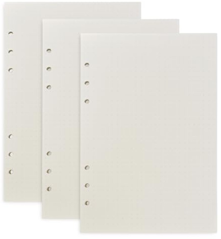 Zimoer A5 Nachfüllpapier, 3 Packungen 135 Blätter Nachfüllbares Notizpapier, 6 Löcher Nachfülleinlagen Loose Gepunktet Blanko Liniertem Refill Leeres Papier für Notizbuch (Gepunktet)