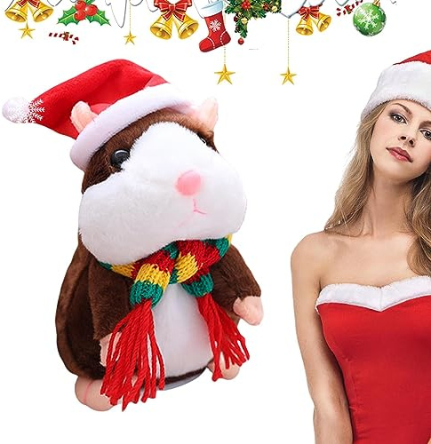 BUNIQ Criceto parlante | Criceto parlante ripete Quello Che dici,Animale di Peluche ripiene interattivo, Effetti sonori con Ripetizione della Voce Che Hai Detto, Divertente Regalo