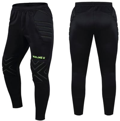 KELME Soccer Goalie Pants with Protection Pads Premium Hip and Knee Protection Kids Youth and Adults Sizes Black