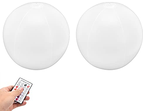 Topyond 2-teiliges LED-Solar-Schwimmkugellicht – Dekorative 16-Farben-RGBW-Lampe Für Den Außenbereich – Wasserdicht, Ferngesteuert – Ideal Für Pool-, Whirlpool- Und Unterwasserbeleuchtung