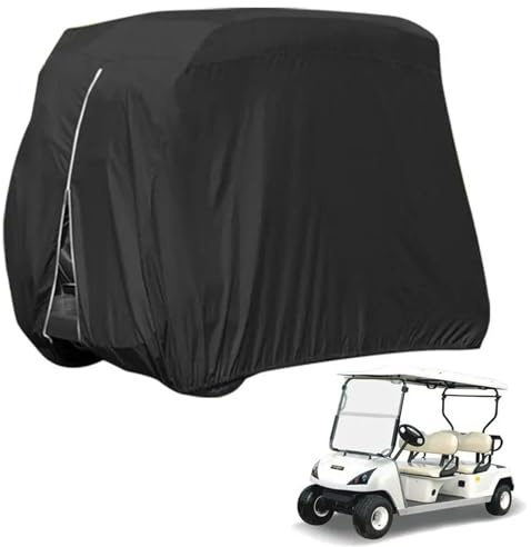 Golfwagen Abdeckung, Golf Cart Abdeckung 210D Wasserdicht Regenschutz Staubdicht Outdoor-Schutz Windschutzscheibe Abdeckung Golf Cart Storage Dust Cover Golfwagen für EZGO, Club Car, Yamaha