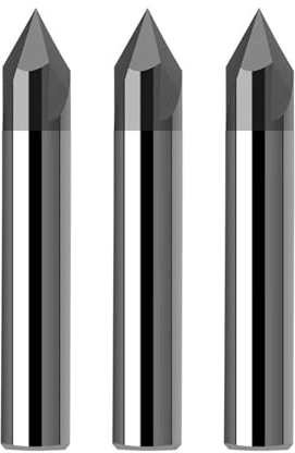 Fasenfräser 1PC Wolfram Stahl Anfasen Fräsen Schaftfräser 60 90 120 Grad Beschichtet 3 Flöte Fräsen Werkzeuge Hartmetall Anfasen Schaftfräser(D12xR60x75L)