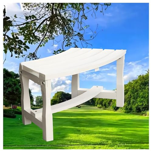 FENGZEQUAN Halbrunde Baumbank Gartenbank ohne Armlehnen Gartenbank Parkbank 85 * 40 cm Balkoneckbank wetterfest und stabil tragfähig 260 Catties, kabellose Erweiterung, DIY(White)