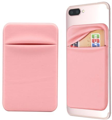 Zovator 2 pezzi Attaccarsi Portafoglio, tasca per cellulare Portacarte per cellulare Materiale lycra per smartphone e tablet (Rosa)