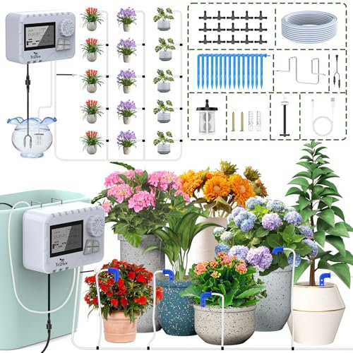 TRJZWA Automatic Watering System Indoor DIY Newest Indoor USB Irrigation System Kit with Multiple Combinations of Automatic Watering Programs, Suitable for Balcony/Indoor/Greenhouse