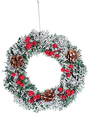 TINEASUR 1Stk Weihnachtskranz Kranz vor der Haustür künstliche grüne Girlande Christbaumschmuck simulierter Kranz weihnachtsdeko Weihnachts Party Festivaldekoration Weihnachtsschmuck PVC