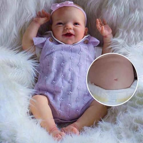 Zero pam Reborn Baby Vollsilikon Mädchen-50CM Waschbar Silikon Baby Mädchen Lebensechte Babypuppen Wie Echt Puppe Wie Echtes Baby Mit Silikon Körper Reborn Puppen Lebensecht