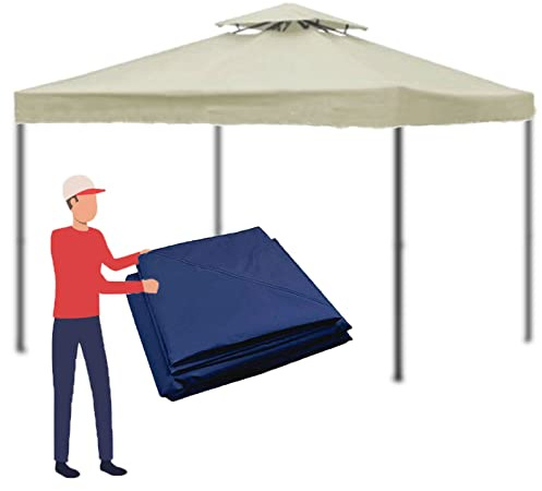 WJIHUYU Replacement Gazebo Canopy Outdoor Tent Cover Grill Shelter Canopy Top Waterproof Canopy for Garden Patio Pavilion Sun Shade, 300D Polyester