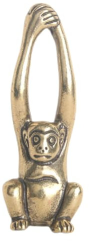 HYTROVE Kleine Messing Gibbon Figur Vintage Skulptur Tischdekoration Für Zuhause Und Büro Kunstvoll Handgefertigt
