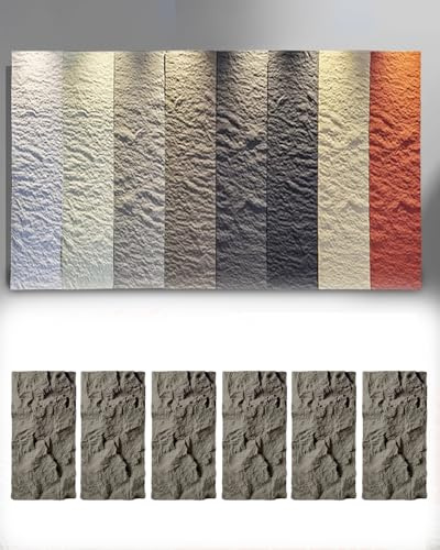 Elitix 3d Artificial Faux Stone Wall Panels 6 Pack, Decorative Paneling Cladding for Room Living Studios, Natural Brick Effect Texture Wall Panel(Dark Gray)