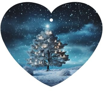 Phayah Snowy Night Lot de 4 désodorisants à suspendre en forme de cœur Motif sapin de Noël Parfum lavande