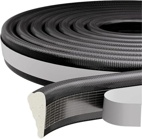 ILJXPOZB Striscia Di Tenuta For Porte E Finestre, Isolamento Acustico In Schiuma Acustica For Scorrevoli, Guarnizione In Cotone Antivento Fonoassorbente, Riempitivo For Fessure(Black 20M)