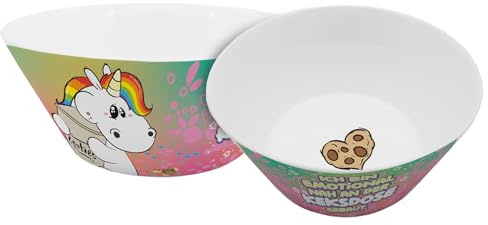 Cereal Bowl Pummel Unicorn Biscuit Jar 390 ml Bowl, Ceramic Bowl, Ceramic, Breakfast, Dessert, Cereal, Multicoloured, Gift, Birthday, Cookies, Microwave & Dishwasher Safe