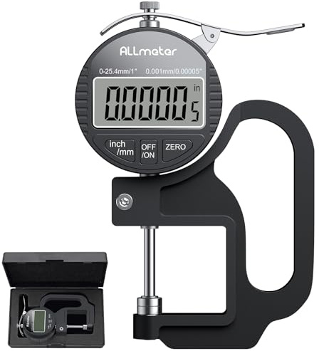 ALLmeter Espesímetro Digital 0-25,4mm/0-1” con Precisión 0,001mm/0,00005”