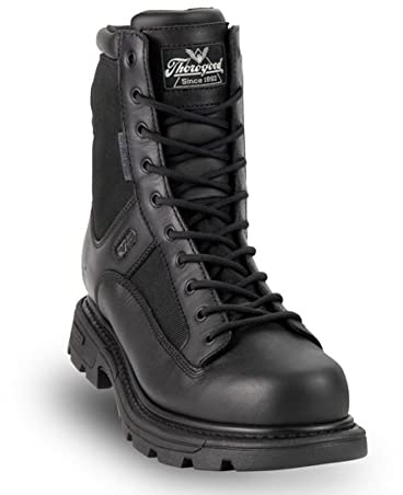 Thorogood GEN-Flex2 8” Side-Zip Waterproof Black Tactical Boots for Men and Women - Lightweight Leather and Nylon with Slip-Resistant Outsole; EH Rated, Black - 11.5 W US
