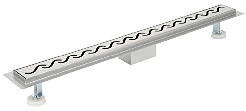 Zelsius Edelstahl Duschablauf Hervey Bay befliesbar | 70 cm | Bodenablauf quadratisch für bodengleiche Dusche | Duschrinne mit Siphon und Haarsieb, Geruchsverschluss | Duschabfluss flach