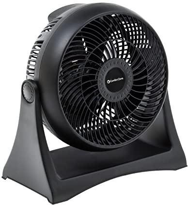 COMFORT ZONE Table Fan, 8 inch, 3 Speed, Personal Fan, Electric, Wall Mountable, 180 Degree Adjustable Tilt, Tabletop Fan, Desk Fan, Airflow 7.91 ft/sec, Ideal for Home, Bedroom & Office, CZHV8T