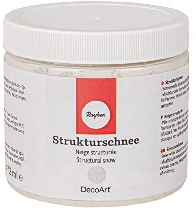 Rayher Hobby 38070000 Strukturschnee, fein, Dose 472 ml, Deko-Schneepaste auf Acrylbasis, weiße Acrylpaste für naturgetreue Schnee-Effekte