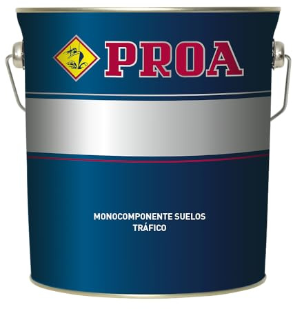 Pintura monocomponente para suelos y garajes. Gris Medio RAL 7042. 4 L. Exterior-Interior. PROA.