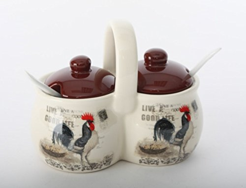 Set de 2 - Saucière Coq en céramique - ferme - campagne