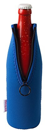 DRESS YOUR DRINK Neopren Flaschenkühler, Weinkühler, Getränkekühler (1 Stück 0.5 Liter, Blau)