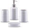 Zeller Present 18266 Ensemble d'Accessoires de Bain en Céramique Blanc 4 Pièces