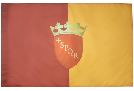 AZ FLAG Flagge Rom mit Waffen 150x90 cm Polyester 100D Hohlsaum | Für innen und außen Italienische dekorative Flagge doppelte Nähte und verstärkte Kanten mit Masttunnel 100D Polyester