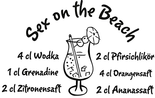GRAZDesign Wandtattoo Küche Cocktail Rezept Wandsticker Sticker Esszimmer, Wanddeko Wand-Aufkleber, Küchen Deko selbstklebend, 63x40cm, 074 mittelgrau