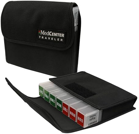 Medcenter 73166 Black 7DAY Pill Traveler Nylon Xlvitamin Storlek by MedCenter