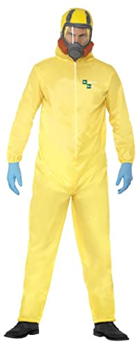 Smiffys Costume Breaking Bad, Jaune, avec combinaison de protection, masque, gants et bouc Halloween