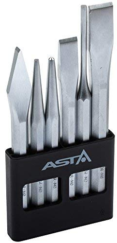 A-6CCS - Set di 6 scalpelli e griglie, per punte, scalpelli piatti, scalpelli a croce, set di attrezzi