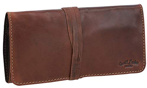Gusti Stiftemappe Leder - Casper Federtasche Federmappe Stiftetui Braun Leder
