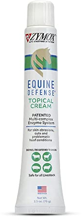 Zymox Equine Defense Enzymatic Topical Cream, 2.5 oz. – Multi-Complex Enzyme Ointment for Horse, Livestock & Animal Wound Care
