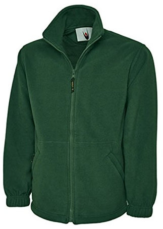 247-Clothing Ladies Fleece Jacket Plus Premium Loose Fit, Bottle Green, UK 14