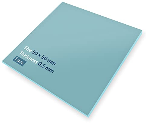 ARCTIC TP-2 (APT2560): Economic Thermal Pad, 50 x 50 x 0.5 mm (1 Piece) - Thermal pad, Excellent heat conduction, Low hardness, Ideal gap filler, Easy installation, Safe handling - Blue