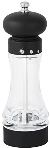 FACKELMANN Salero cocina - Salero vidrio - salero de cristal - molinillo sal - molinillo pimienta - salero cocina - molinillo sal manual - salero y pimentero - 6x6x19 cm - 1 ud