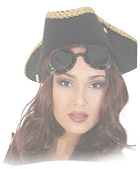 KarnevalsTeufel.de Steampunk-Set, Schweißerbrille & Piratenhut, Punk Set Steampunk Hut & Brille Partyaccessoire Cyber-Brille Gothic Mythic Gruftistil Cosplay Vintage rustikal