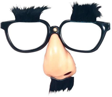 Bristol Novelty MD129 Gläser/Nase/Augenbrauen und Schnurrbart, schwarz/beige, One Size