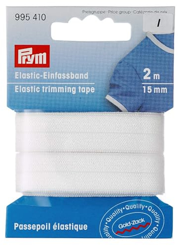 Prym 995410 Elastisches Einfaßband 15 mm weiß