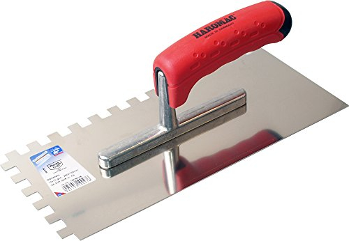 Haromac cazzuola Ergo Top, 10 x 10 mm dentata, inossidabile, con impugnatura morbida costituita da 2 componenti, 125130107